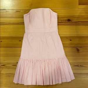 Vineyard Vines strapless pink seersucker dress